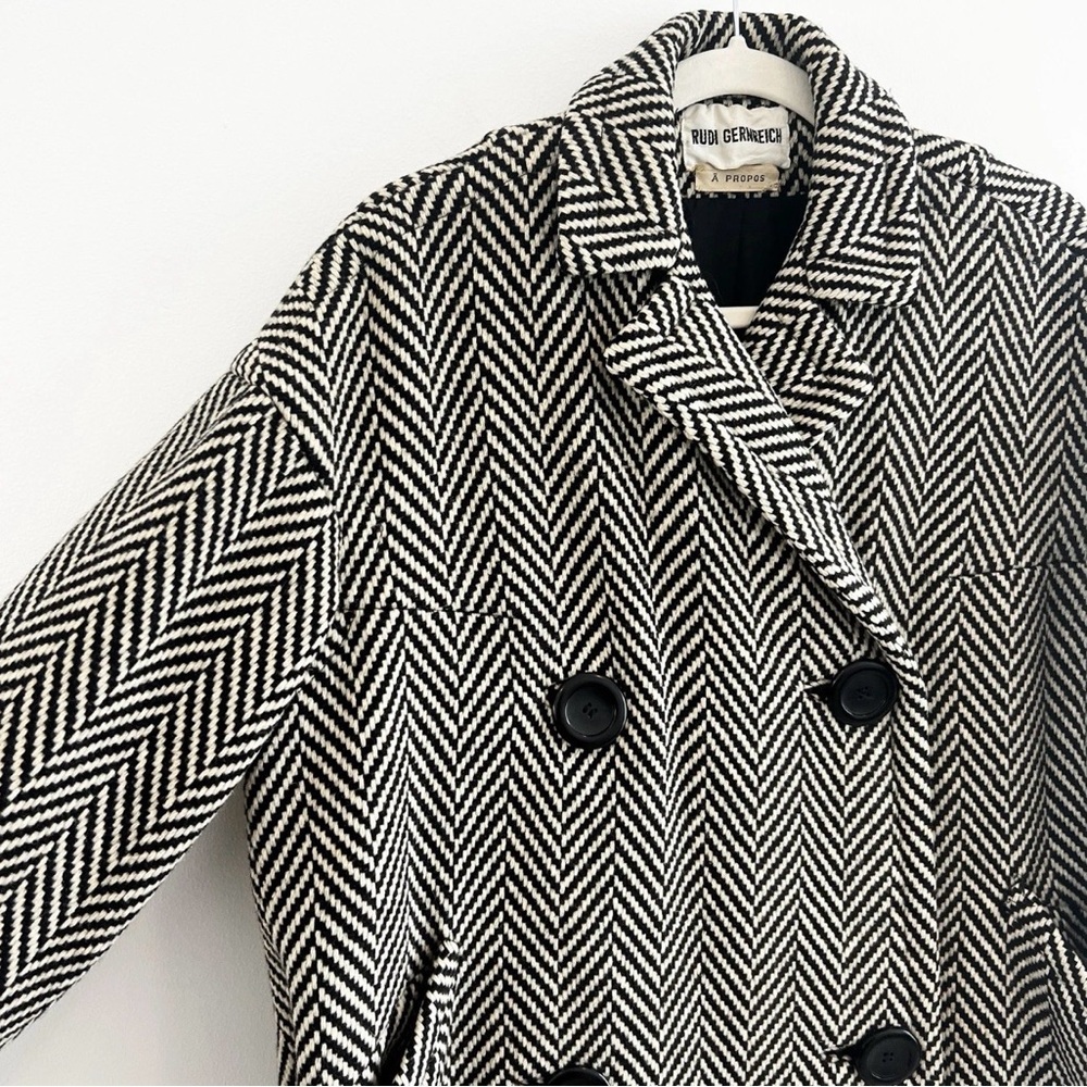 VTG Rudi Gernreich Herringbone Coat - Picture 8 of 14
